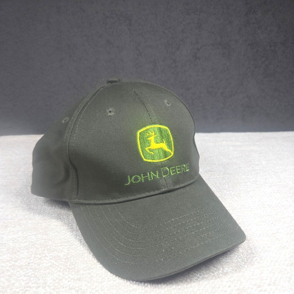 John Deere Hat Cap Strap Back Green Embroidered Mens Cotton Green Letters